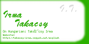 irma takacsy business card